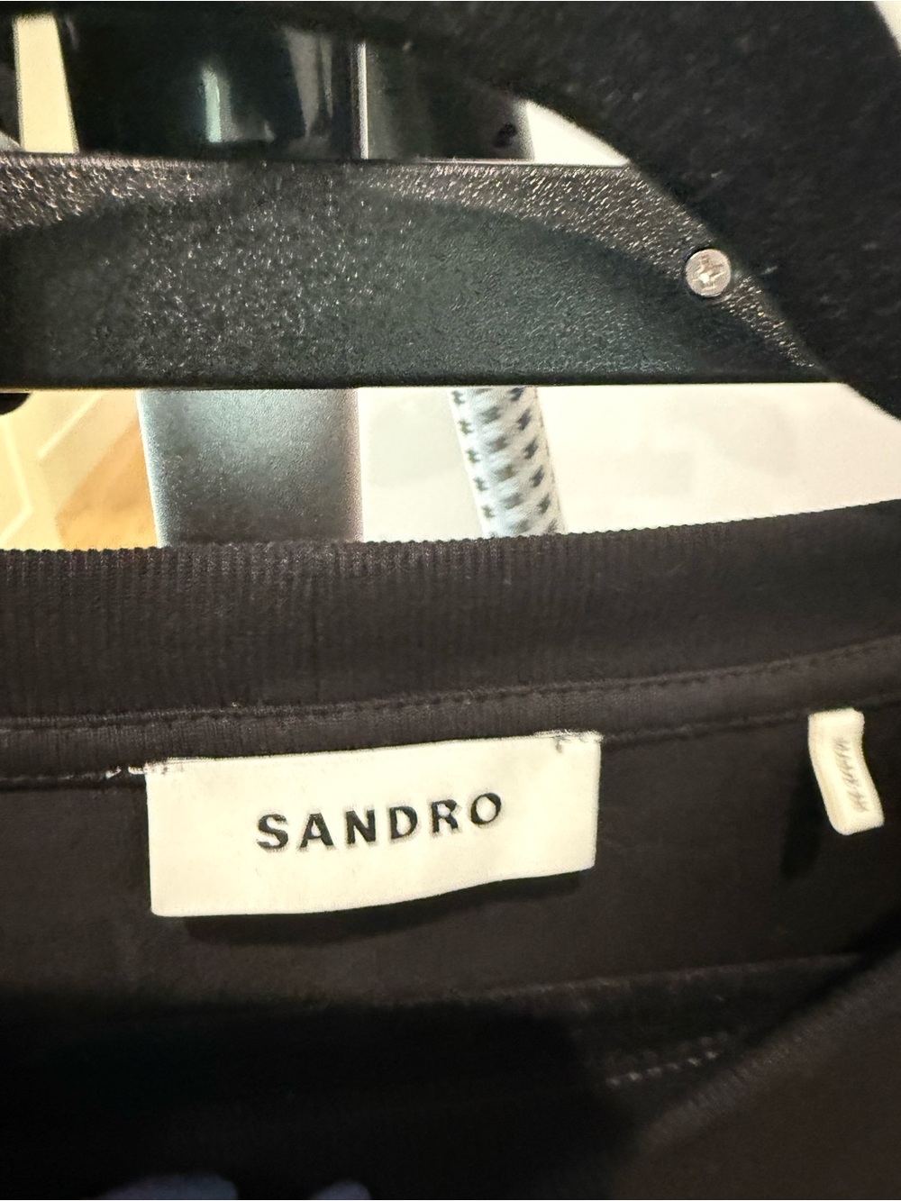 Sandro Black Slight Crop Top with Crystal Emebellishments Size 3/US 8/Large  NWT - Picture 7 of 7